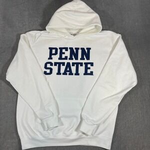 Penn State Nittany Lions Mens Large Champion White Hoodie Sweatshirt